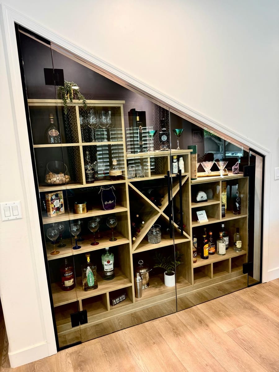 Under-Stair Glass Wine Room